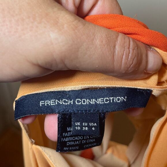 French connection halter orange block dress - Picture 3 of 4